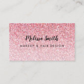 Rosa Glitzer Glam Makeup Artist Friseur Business Visitenkarte (Vorderseite)