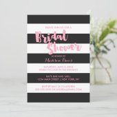 Rosa Glitzer Glamour Brautparty lädt ein Einladung (Stehend Vorderseite)