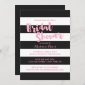 Rosa Glitzer Glamour Brautparty lädt ein Einladung (Vorne/Hinten)