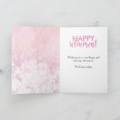 Rosa Glitzer Glamour Retirement wünscht Karte (Innenseite)