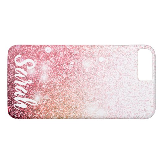 Rosa Glitzer glänzend Design Case-Mate iPhone Hülle (Rückseite (Horizontal))