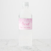 Rosa Glitzer, glänzende Süße 16 Wasser Flasche Eti Wasserflaschenetikett (Vorderseite)