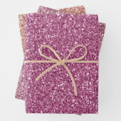 Rosa Glitzer Glitz Funkeln Geschenkpapier Set (Beispiel)