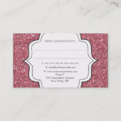 Rosa Glitzer Glitz Glam Haare Stylist Cards Terminkarte (Rückseite)