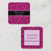 Rosa Glitzer Glitzern Girly Glam Quadratische Visitenkarte (Vorne/Hinten)