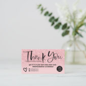 Rosa Glitzer Glitzern Gradientenordnung Vielen Dan Visitenkarte (Stehend Vorderseite)