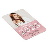 Rosa Glitzer Glitzern ombre Foto Abschluss Magnet (Rechte Seite)