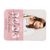 Rosa Glitzer Glitzern ombre Foto Abschluss Magnet (Horizontal)