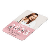 Rosa Glitzer Glitzern ombre Foto Abschluss Magnet (Linke Seite)