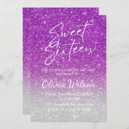 Rosa Glitzer Glitzern Ombre Sweet 16 Einladung