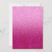 Rosa Glitzer Glitzern Ombre Sweet 16 Einladung (Rückseite)