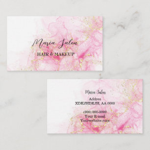 Rosa Glitzer Gold Aquarell Business Card Visitenkarte