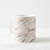 Rosa Glitzer-Gold-Sparkel-Zebra Kaffeetasse (Vorderseite Links)