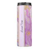 *~* Rosa Glitzer Gold Venen Marmortherme Tumbler Thermosbecher (Rückseite)