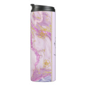 *~* Rosa Glitzer Gold Venen Marmortherme Tumbler Thermosbecher (Nach rechts gedreht)