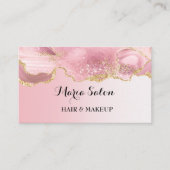 Rosa Glitzer Gold Visitenkarte (Vorderseite)