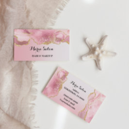 Rosa Glitzer Gold Visitenkarte