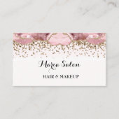 Rosa Glitzer Gold Visitenkarte (Vorderseite)