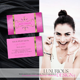 Rosa Glitzer Golddekoration Ornamentieren Elegant Visitenkarte