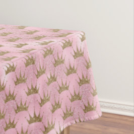Rosa Glitzer Goldene Krone Tischdecke