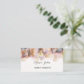 Rosa Glitzer goldfarbene Aquarellfarben Visitenkar Visitenkarte (Stehend Vorderseite)