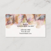 Rosa Glitzer goldfarbene Aquarellfarben Visitenkar Visitenkarte (Rückseite)