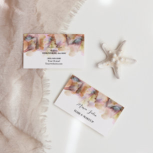 Rosa Glitzer goldfarbene Aquarellfarben Visitenkar Visitenkarte