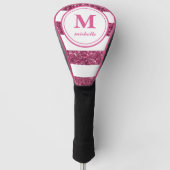 Rosa Glitzer | Golf | personalisiert NAME monogram Headcover (Vorderseite)