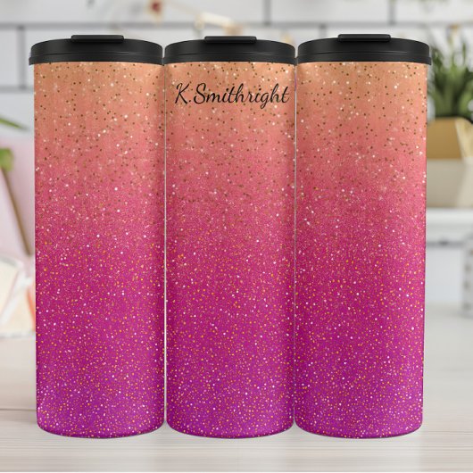 Rosa Glitzer Gradient Sparkle Textur Thermosbecher