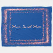 Rosa Glitzer-Grenzmonogramm | Fleecedecke (Vorderseite (Horizontal))