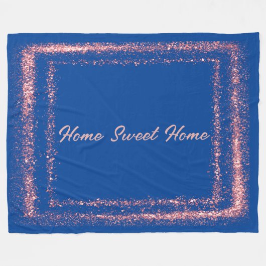 Rosa Glitzer-Grenzmonogramm | Fleecedecke (Vorderseite (Horizontal))