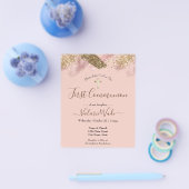 Rosa Glitzer Haushalt Erste Kommune Flyer (Einzeln)