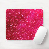 Rosa Glitzer-Herz-Muster Mousepad (Mit Mouse)