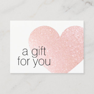 Rosa Glitzer Herzsalon Geschenkkarte Visitenkarte