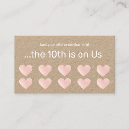 Rosa Glitzer Herzstück 10 Punch Salon Kundenloyalt Treuekarte