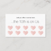 Rosa Glitzer Herzstück 10 Punch Salon Kundenloyalt Treuekarte (Vorderseite)