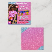 Rosa Glitzer High School Homecoming Queen Campaign Begleitkarte (Vorne/Hinten)