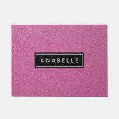 Rosa Glitzer, Hintergrund des Glitzer, Ihr Name Fußmatte (Vorderseite)