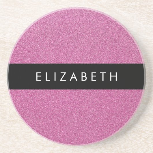 Rosa Glitzer, Hintergrund des Glitzer, Ihr Name Getränkeuntersetzer (Vorne)