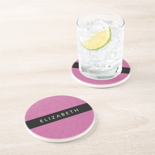 Rosa Glitzer, Hintergrund des Glitzer, Ihr Name Getränkeuntersetzer (Seite)