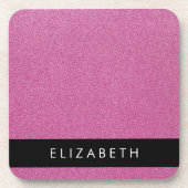 Rosa Glitzer, Hintergrund des Glitzer, Ihr Name Getränkeuntersetzer (Vorderseite)