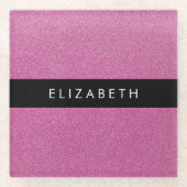 Rosa Glitzer, Hintergrund des Glitzer, Ihr Name Glasuntersetzer (Vorderseite)