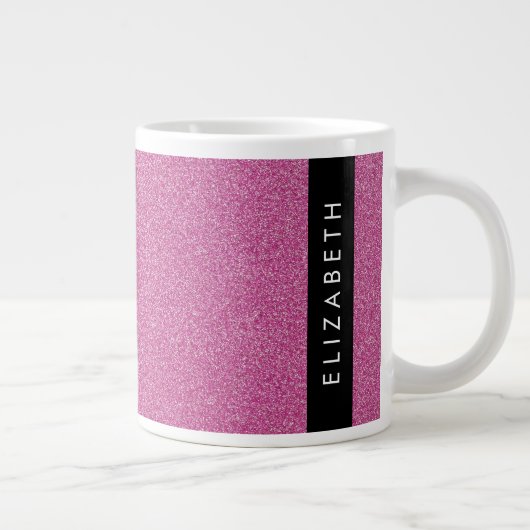 Rosa Glitzer, Hintergrund des Glitzer, Ihr Name Jumbo-Tasse (Rechts)