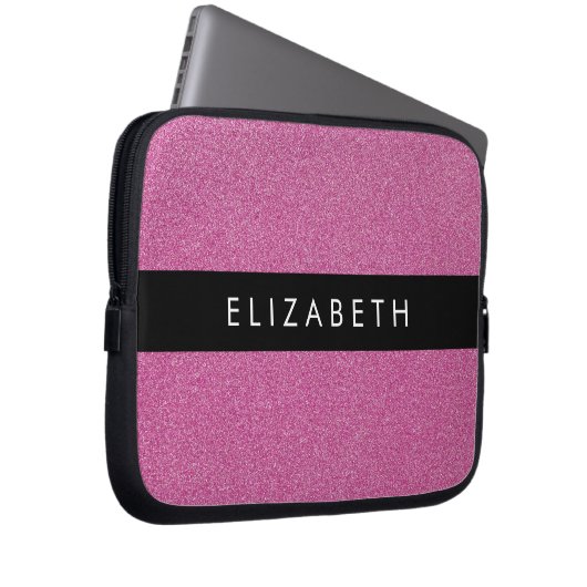 Rosa Glitzer, Hintergrund des Glitzer, Ihr Name Laptopschutzhülle (Vorne Rechts)