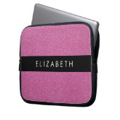 Rosa Glitzer, Hintergrund des Glitzer, Ihr Name Laptopschutzhülle (Vorderseite Links)