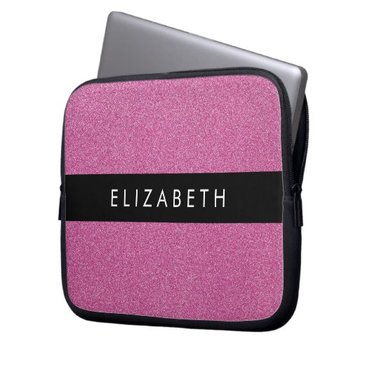 Rosa Glitzer, Hintergrund des Glitzer, Ihr Name Laptopschutzhülle (Vorderseite Links)