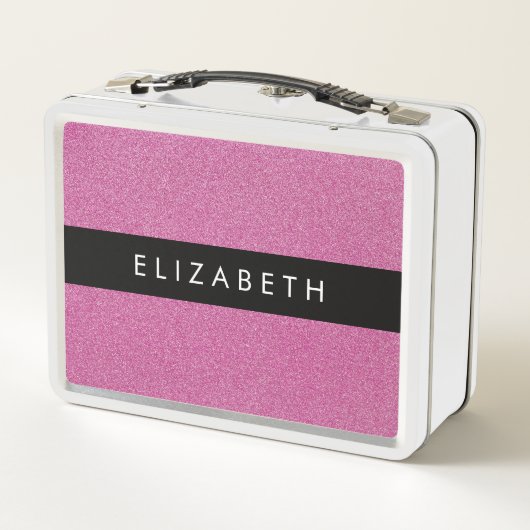 Rosa Glitzer, Hintergrund des Glitzer, Ihr Name Metall Brotdose (Rückseite)