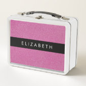 Rosa Glitzer, Hintergrund des Glitzer, Ihr Name Metall Brotdose (Vorderseite)