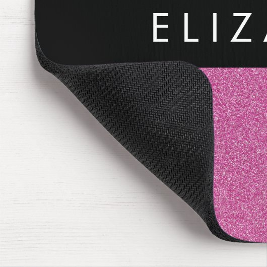 Rosa Glitzer, Hintergrund des Glitzer, Ihr Name Mousepad (Ecke)