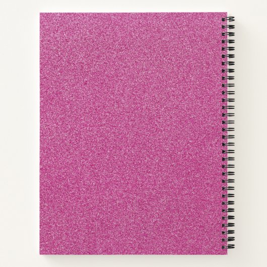 Rosa Glitzer, Hintergrund des Glitzer, Ihr Name Notizblock (Rückseite)